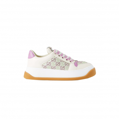 GUCCI SCREENER GG CRYSTAL LEATHER SNEAKERS 